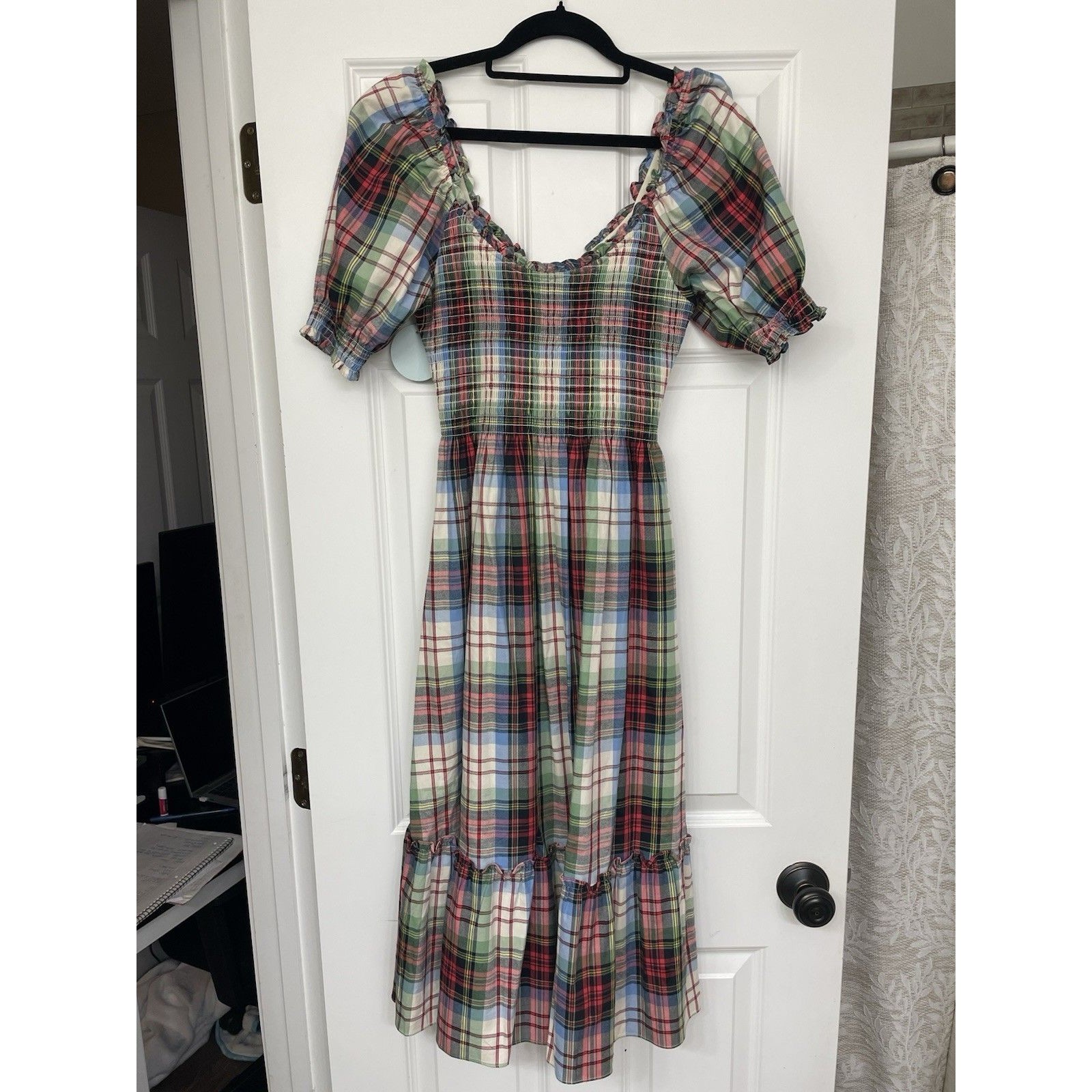 Nwt Hill House Multi/White Tartan Louisa Nap Dress 100% Cotton Size Xs — image 4 of 6